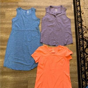 Duluth Trading Co. Blue, Purple, and Orange Tops